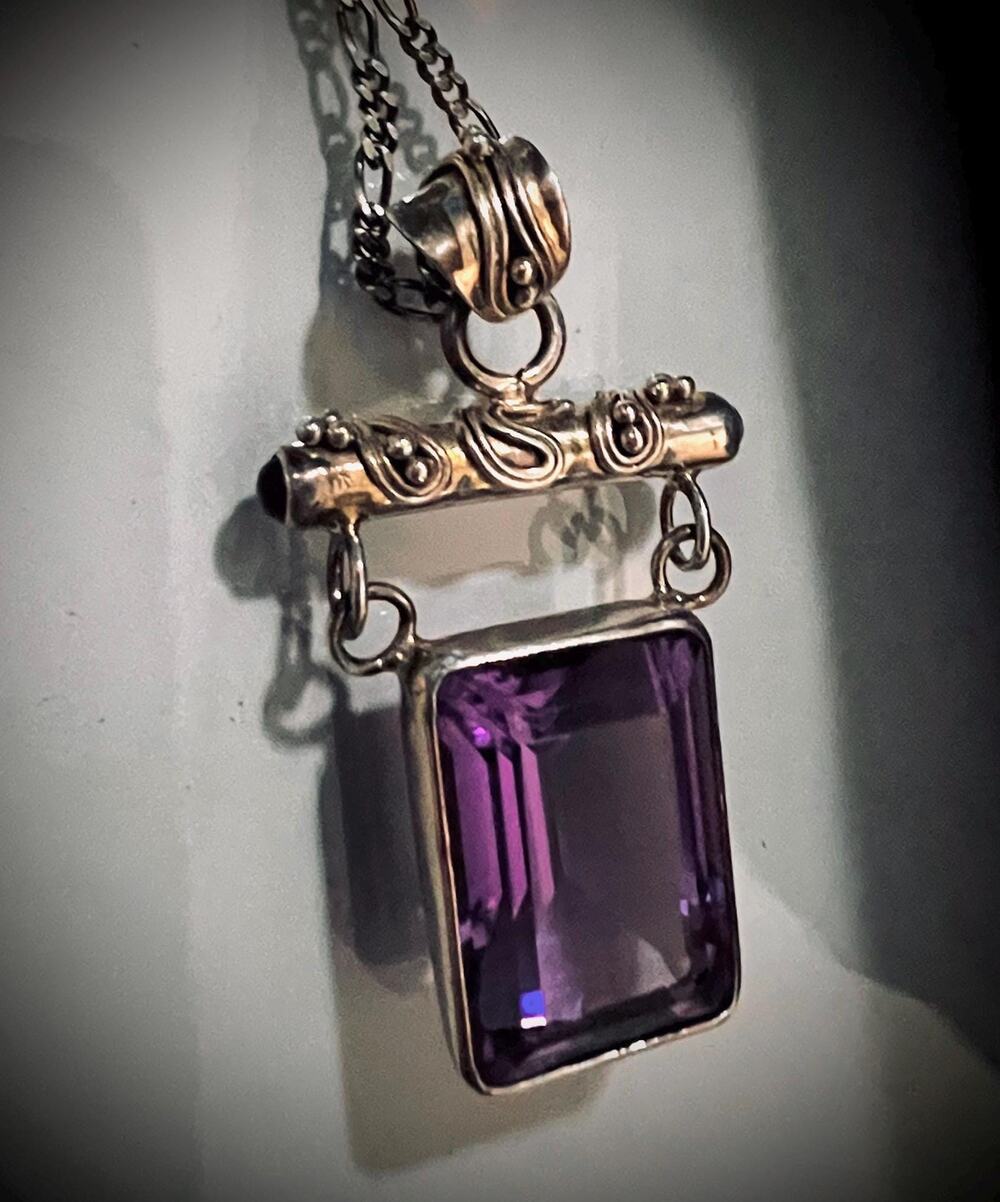 Lori Bonn Amethyst Sterling Silver Pendant  Necklace